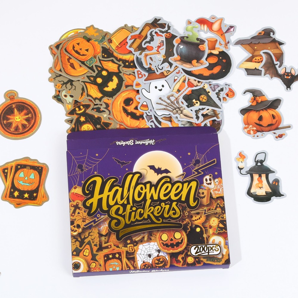 200Pcs Halloween Stickers Decals Pack – Party Favors Supplies Games Gifts Crafts