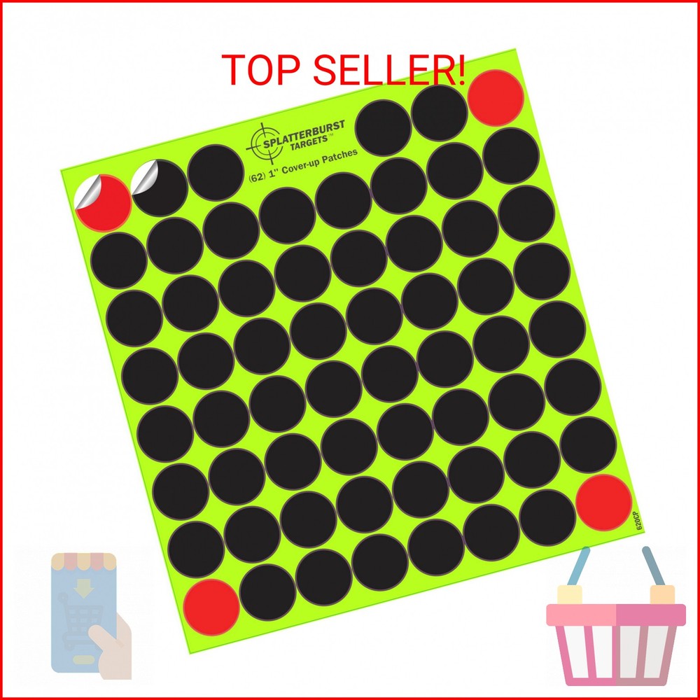 Splatterburst Targets 10 Pack – (620) 1″ Self Adhesive Cover Up Patches – Made i