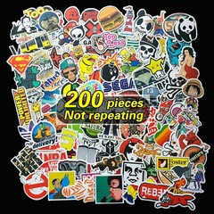 200Pcs Random Skateboard Stickers Bomb Vinyl Laptop Luggage Decals Dope Lot Cool