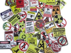 50 warning theme waterproof sticker skateboards bicycle PC Graffiti Decals Mix