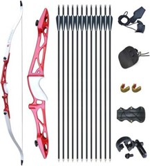 30/40lbs 64″ Archery Recurve Bow 12XArrows Set Aluminum Alloy Takedow Target