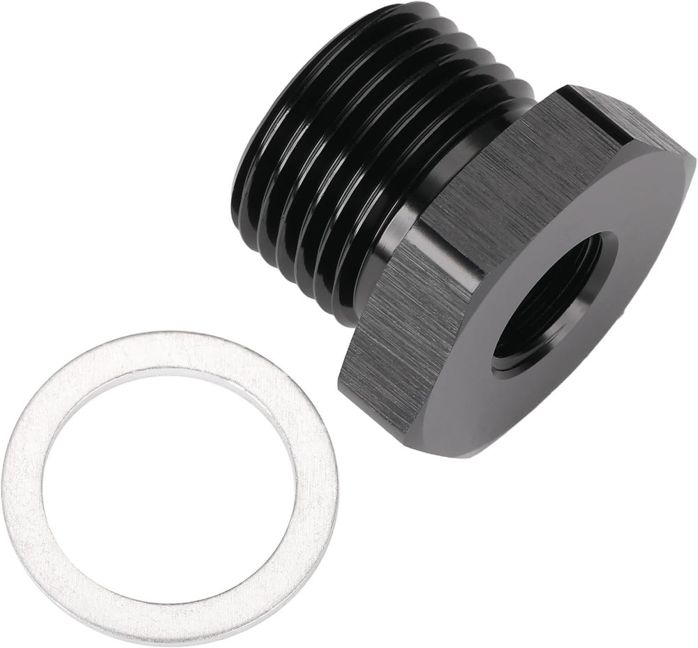 M18x1.5 Male Metric to 1/8 NPT Female Oil M18X1.5 to 1/8 NPT Female Black