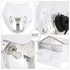 Dirt Bike Headlight,Motorcycle Headlight Headlamp Universal for normal white