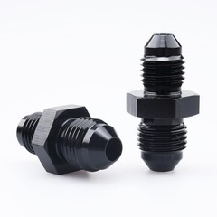 -4 AN to -3 AN Male Flare Reducer Coupler Union 4AN to 3AN – 2PCS Black