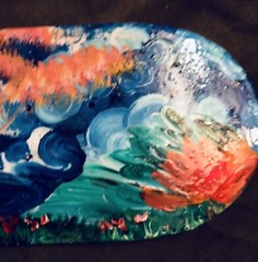Landscape Painted Skateboard Deck Wall Art Paint Wall Art Not Signed