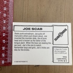 Nos SURFZOIDS JOE SCAB 1987 Astro boys CARD Skateboarding CARD