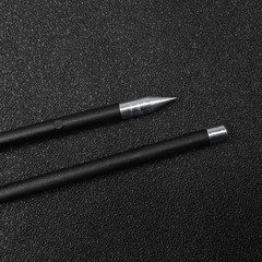 Black 16.5cm Carbon Mix Short Arrows – 6mm, Fletchless, Metal Tip for Slingshot
