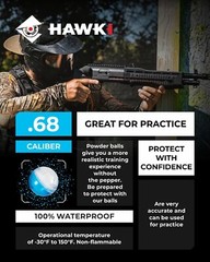Hawki Paintball Training Powder Balls .68 Caliber 50 count