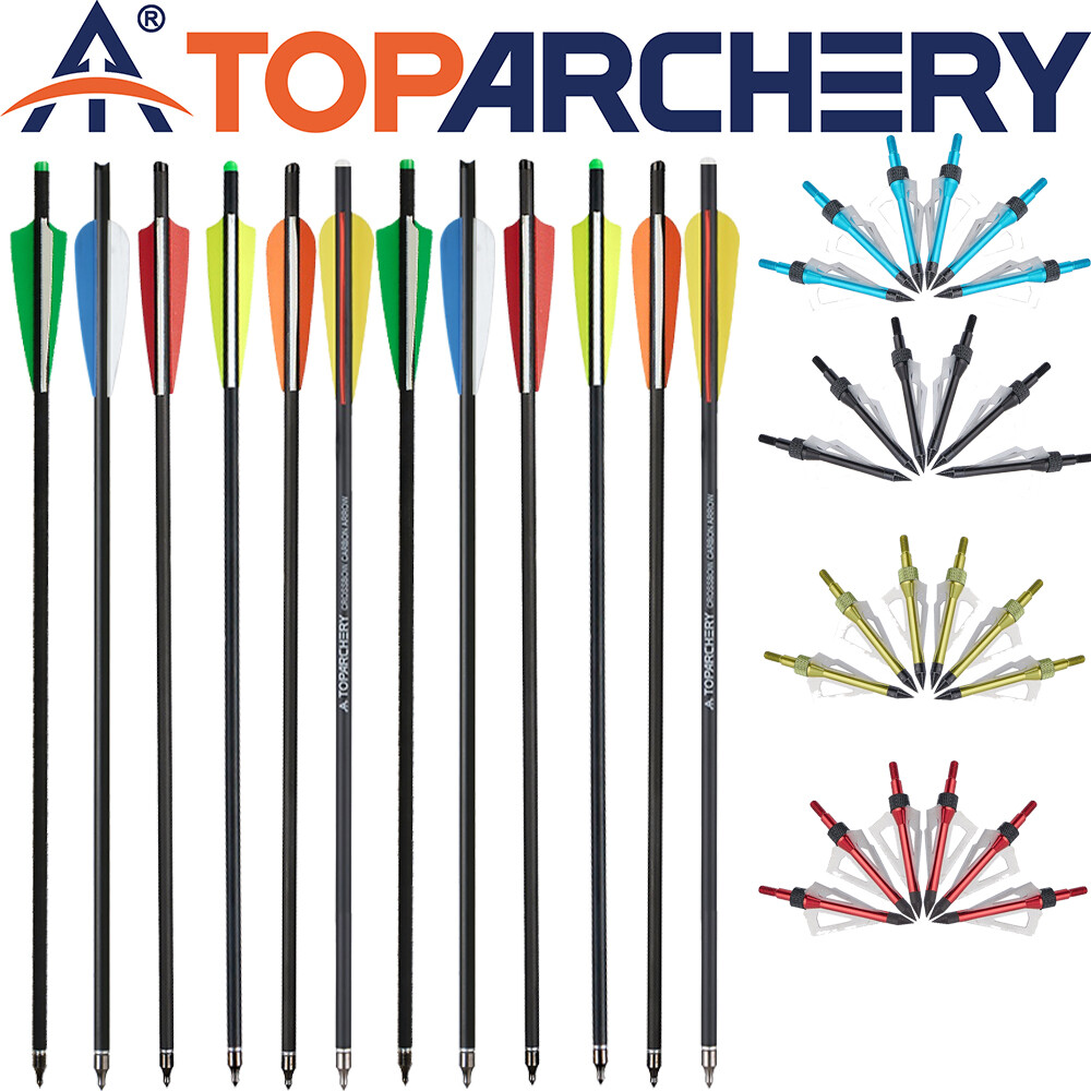 Archery 20 Inch Crossbow Bolts OD 8.8mm Half Moon Nocks Carbon Arrows Hunting