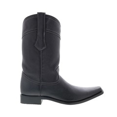 Los Altos Square Toe ELK Boot 735105 Mens Black Wide Cowboy Western Boots