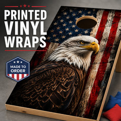 Patriotic Eagle Cornhole Board Wraps Set of 2 American Flag Vinyl 24×48