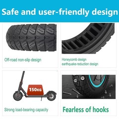 10×2.75 Solid Tire for Electric Scooter, 2-Pack, Black