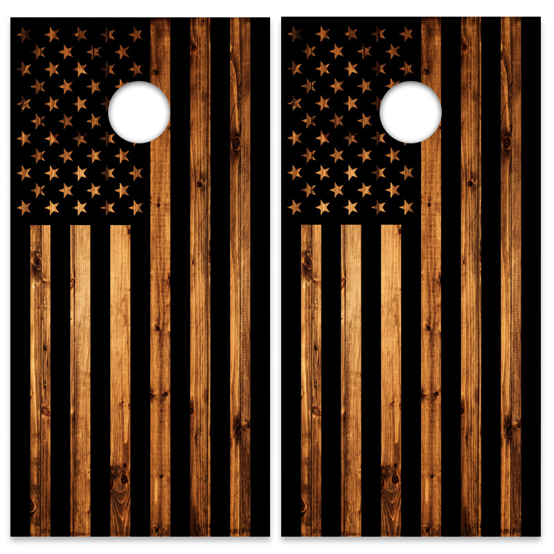 American Flag Cornhole Board Wrap LAMINATED Wraps Decals Vinyl skin