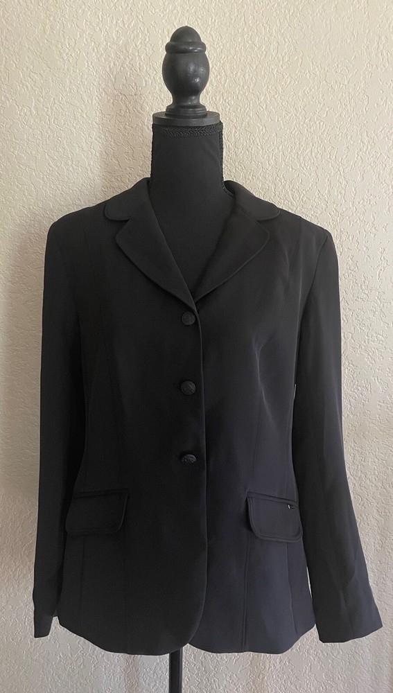Ariat Womens Show Coat US 8R/UK14R Hunt Notch Lapel Single Breasted Black Vented