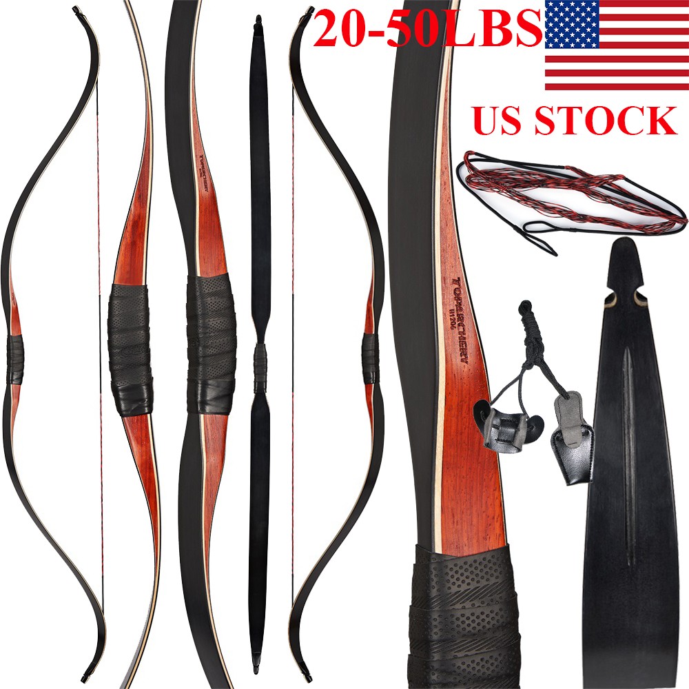 55» Traditional Recurve Bow Longbow Handmade Laminated Archery Hunting Target