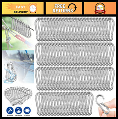 200PCS Heavy Duty 2″ Carabiner Clips, 220lbs Load Capacity for Outdoor Gear, Ham