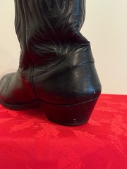 Nocona Vintage Black Leather Cowboy Boots Mens Style 4701 Sz 12