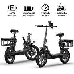 750W Peak Electric Scooter for Adults with Seat, 48V 10.4Ah 22MPH 28 Miles Range