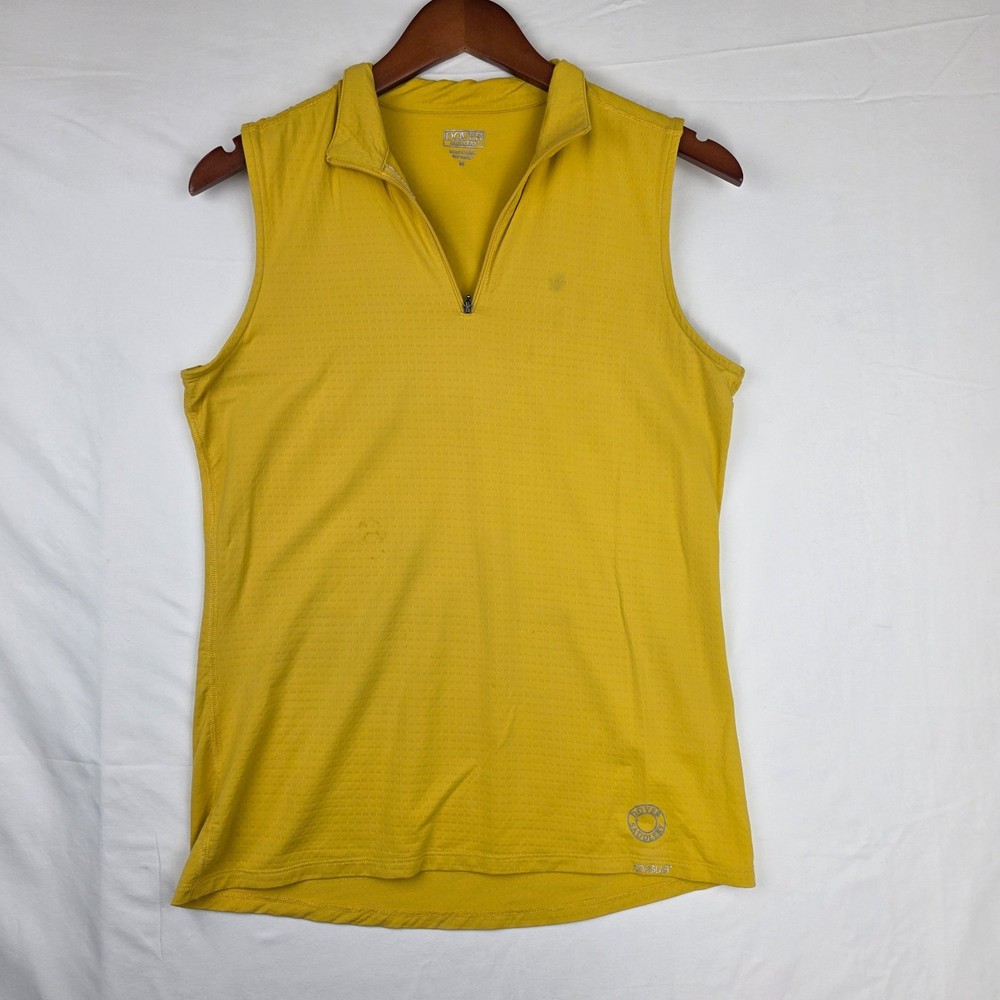 Dover Saddlery CoolBlast Sleeveless Goldenrod 1/4 Zip Shirt Medium SunShirt Golf