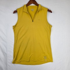 Dover Saddlery CoolBlast Sleeveless Goldenrod 1/4 Zip Shirt Medium SunShirt Golf