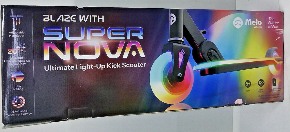 Melo Wheels Supernova Light-Up Kick Scooter – Black