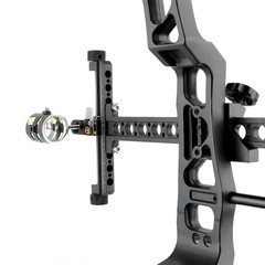 Compound Bow Sight Single Pin 0.059″ Fiber 4X Lens Long Pole Archery Hunt TP8510