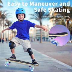 22 Inch Skateboards for Kids, Cruiser Skateboard for Beginners Girls Boys Teens