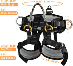 Climbing Belts, Thicken Professional Large Size Safety Seat Belts for Tree Climb