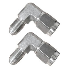 Brake Line Fitting, 2pcs Male to 3AN Female 90-Degree Stainless 3AN-90 Degree