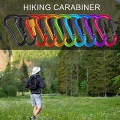 10 Pack Aluminum D Ring Key Rings Clips Locking Carabiner for Camping Fishing