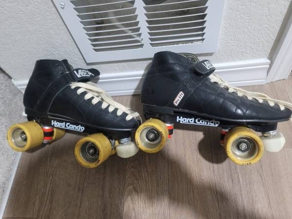 Retro Labeda Pro 377 Black Roller Skates Men’s Sz 9 Hard Candy Plates Wicked Lip