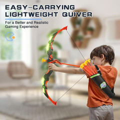 Bow and Arrow Set for Kids, 2-Pack LED Light up Archery Set with 20 Suction Cup