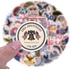 3 Random USA 250 Anniversary Patriotic Vinyl Stickers Decal Fun Mystery Pack