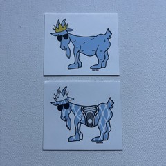 Goat USA Lot Of 2 Stickers: Rare Stick Goat and Original Blue Goat