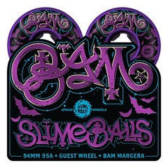 Santa Cruz SLIME BALLS Bam Margera GUEST Skateboard Wheels 54mm 95a PURPLE