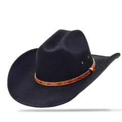 Cattleman Cowboy Hat for Men and Women with 3.74 Inch 7 1/8-7 1/4 Dark Black