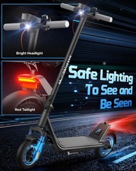 US Electric Scooter for Adults 15.5MPH Foldable APP Control Dual Shock 7.5Ah