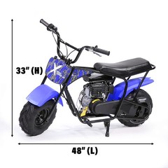 XtremepowerUS Pro-Series 99cc Mini Dirt Bike Gas-Power 4 Stroke Pocket Ride Blue