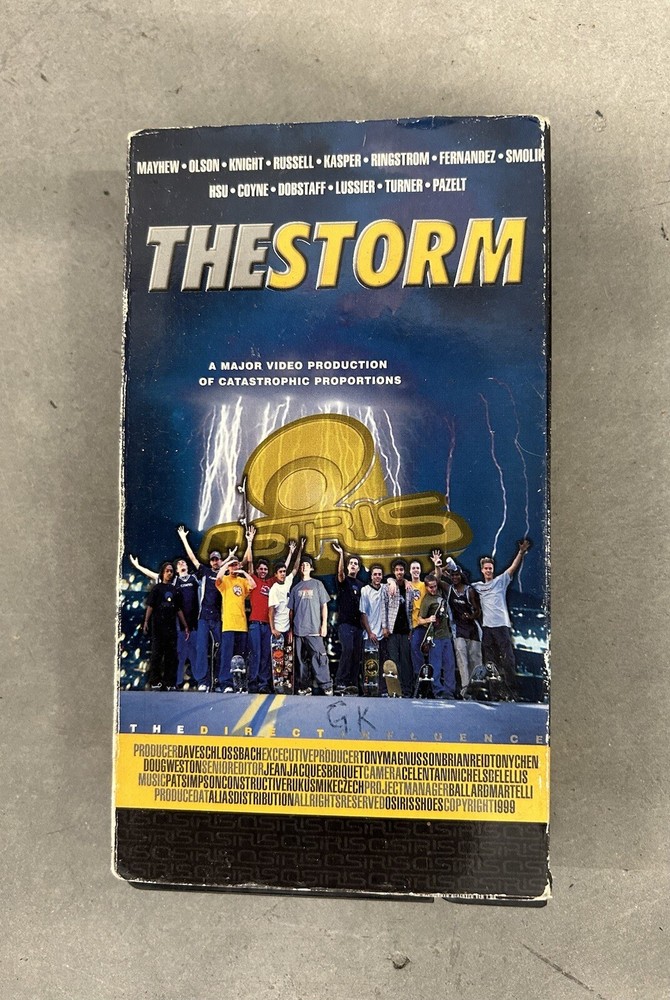 PRE OWNED OSIRIS THE STORM 90’S DAVE MAYHEW OLSON SNOW MX GOLF SKATEBOARD VIDEO