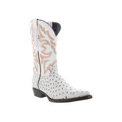 Dingo Outlaw DI-115 Mens White Leather Pull On Cowboy Western Boots 9