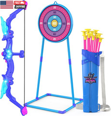 2 Pack Bow and Arrow Set for Kids, Light up Archery Set with 14 Suction Cup Arro