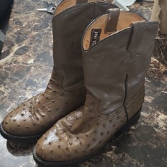 Dan Post Men’s Brown Ostrich Leather Western Cowboy Boots US 9 DP2115