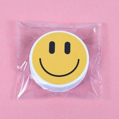 Waterproof Smiling Stickers 50PCS – Reusable PVC Decals for Laptops & Luggage