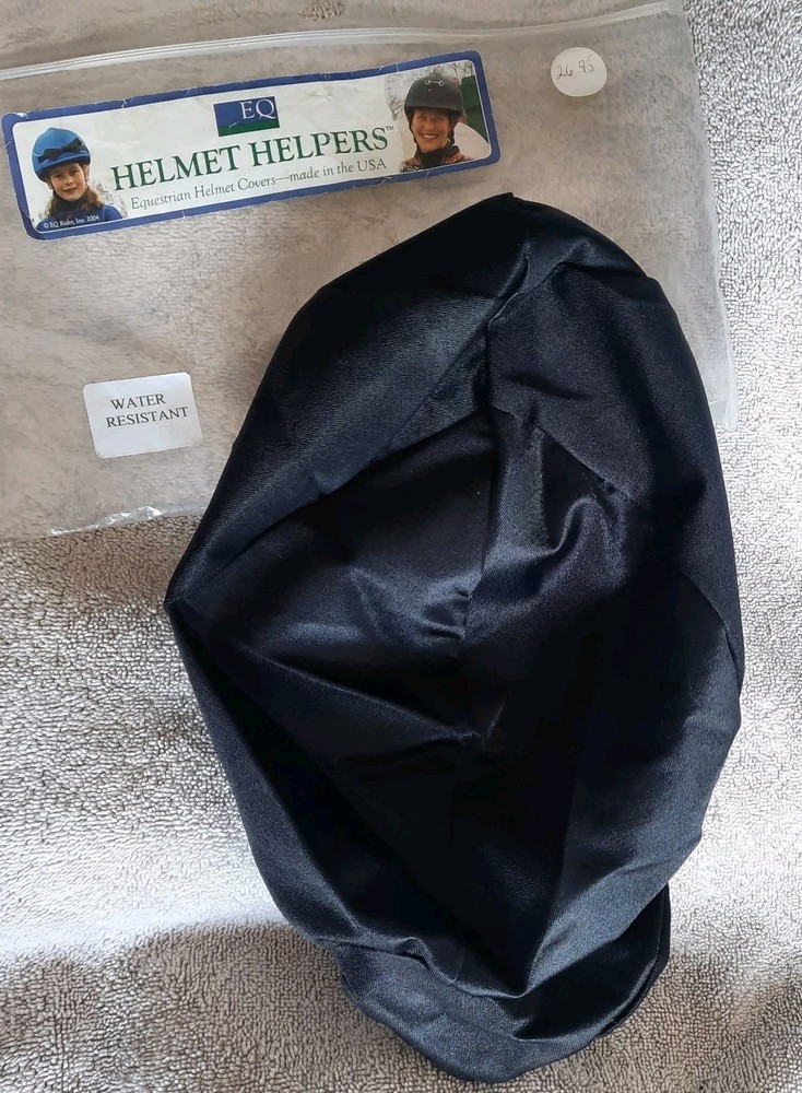 NEW EQ Helmet Helpers Water Resistant Riding Helmet Cover W/Brim Pocket Blck