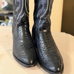 J.B. Dillon Black Python Cowboy Boots