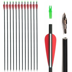 12Pack 30-inch Carbon Arrows SP500 Archery Hunting For Compound&Recurve Bow