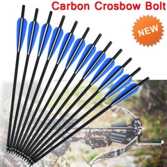 16-20″ Crossbow Bolts Mixed Carbon Arrows for Hunting Target Half Moon Nock 6/12