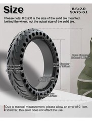 8.5×2 Solid Scooter Tires 50/75-6.1 for Xiaomi Gotrax Hiboy 2 Pack