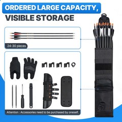 Adjustable Lightweight Archery Back Quiver – 24-30 Arrow Capacity with Molle …