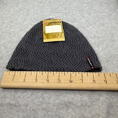 Airwalk Reversible Knit Beanie Gray Striped Logo Teen OSFM NWT